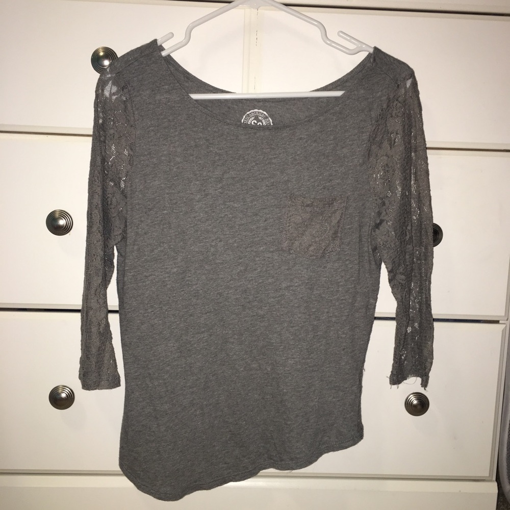 Grey lace shirt